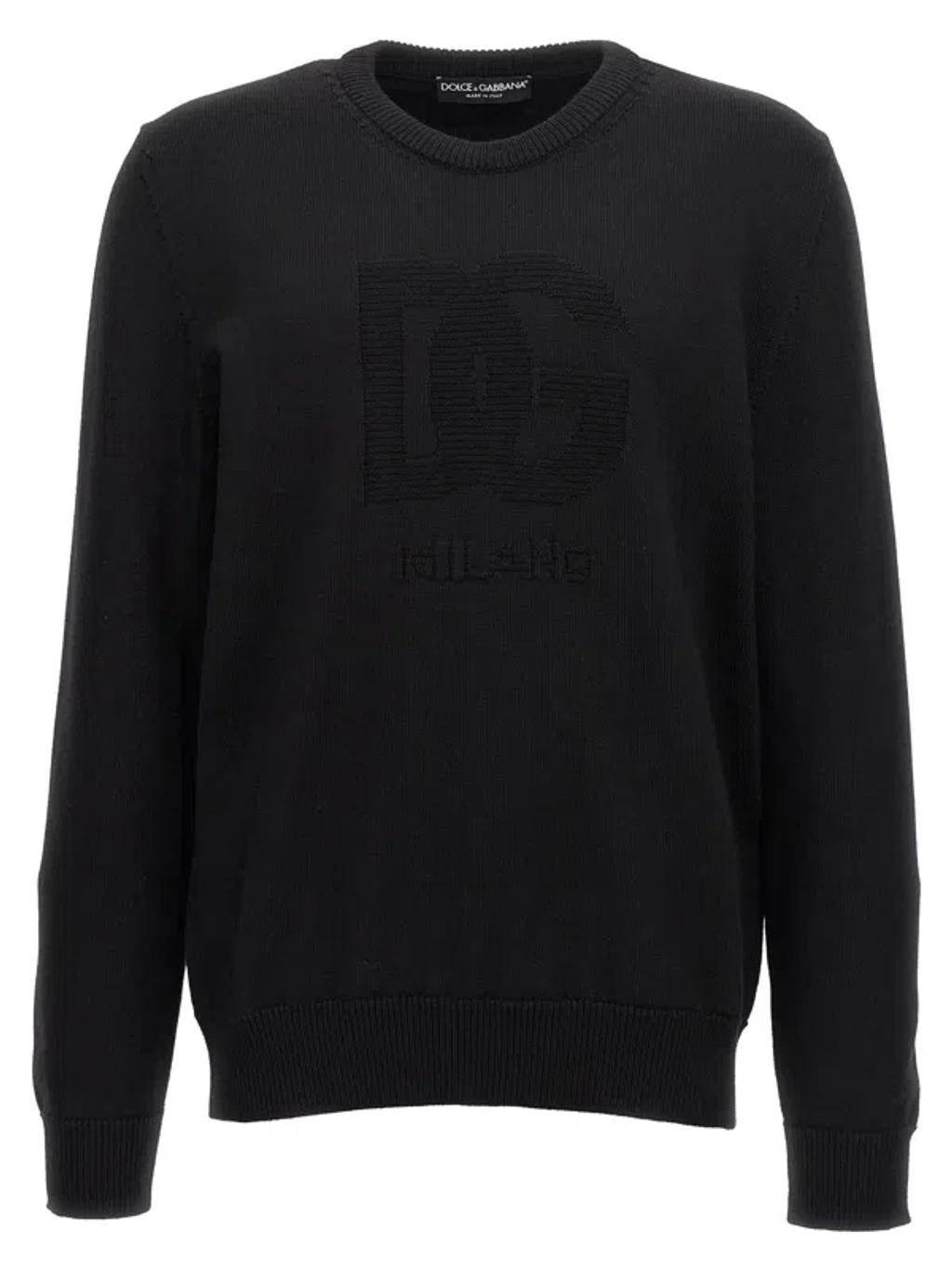 'dg' Intarsia Sweater In Black Product Image