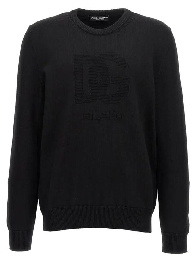 'dg' Intarsia Sweater In Black Product Image