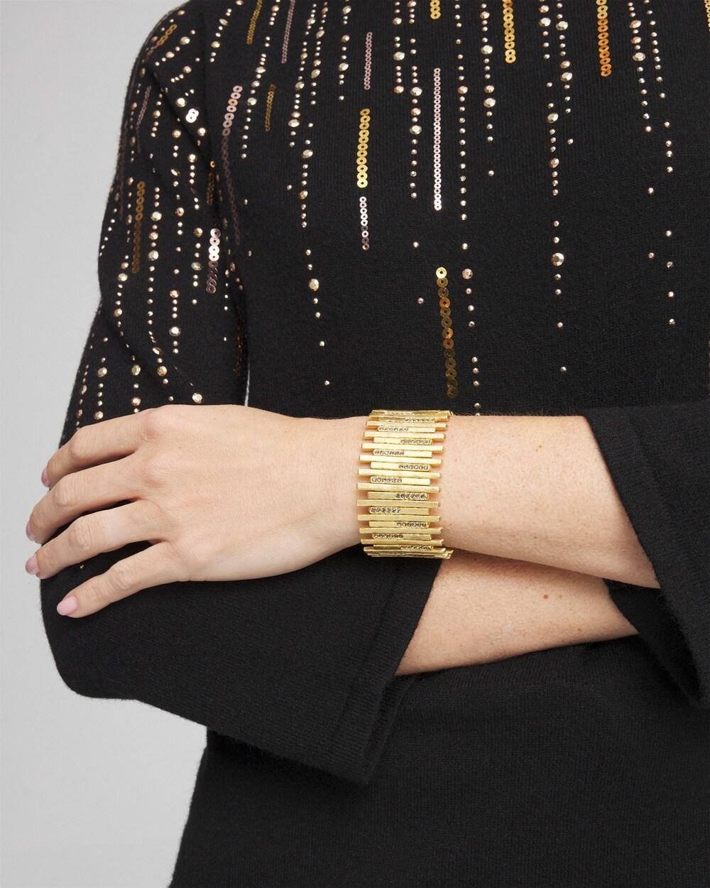 Brushed Gold Tone Stretch Bracelet Product Image