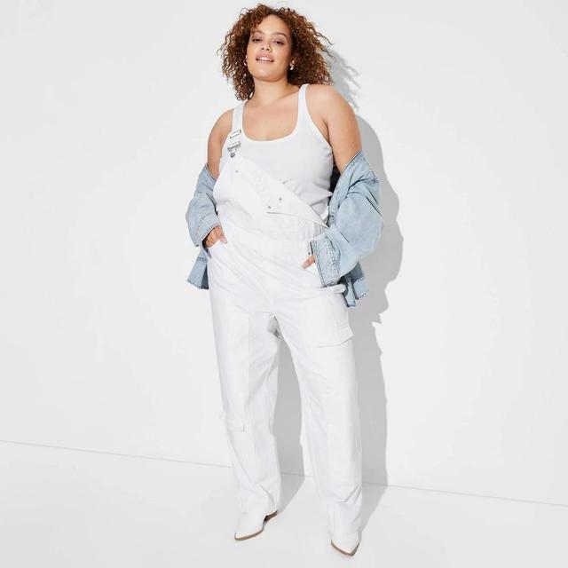 Womens Baggy Overalls - Wild Fable White 1X Product Image