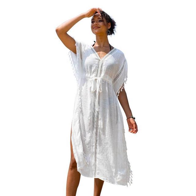 Womens CUPSHE Tassel Midi Swim Cover-Up Dress Product Image