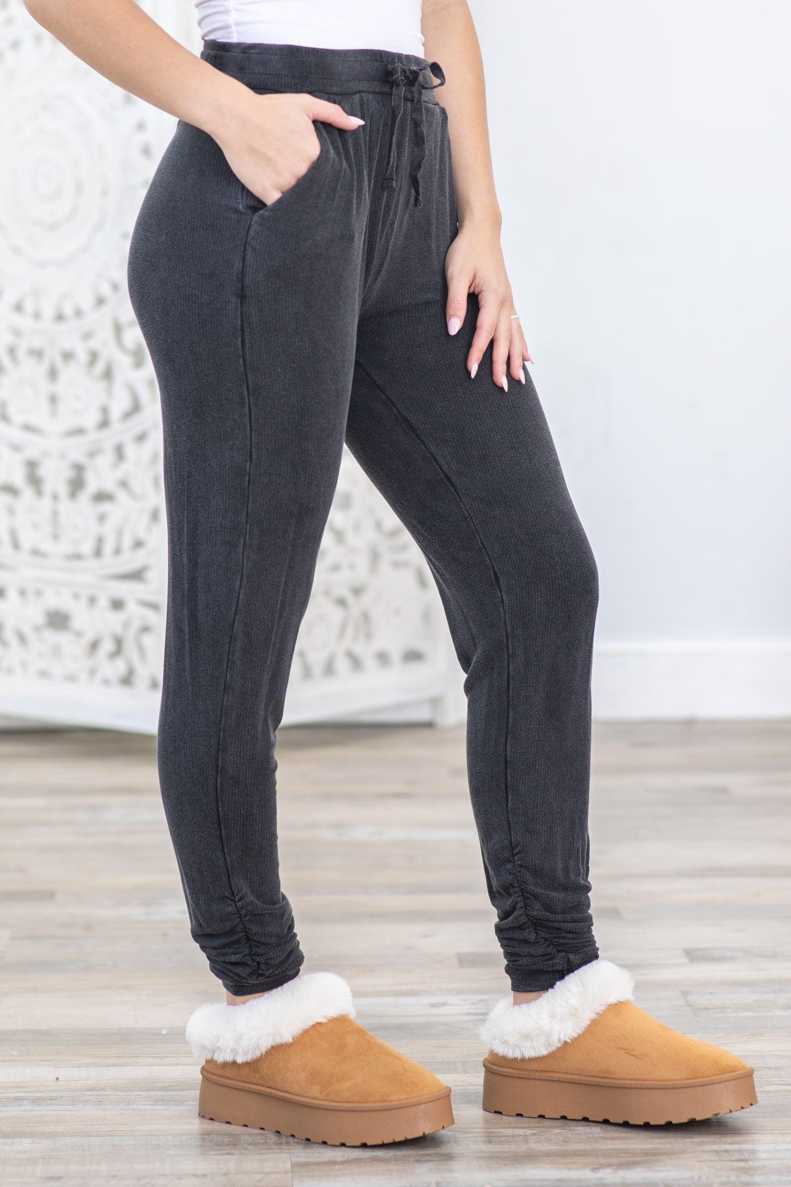 PRE-ORDER Mineral Wash Joggers With Shirred Ankles shipping apx 8/30 Product Image