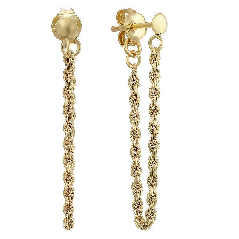 Rope Chain Drop Earrings in 10k Gold Product Image