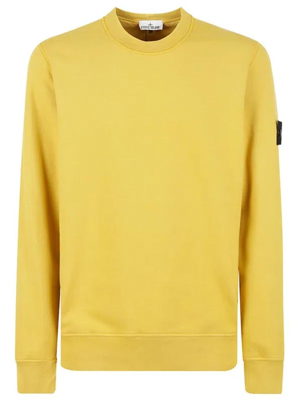 Logo Patch Crewneck Sweatshirt In Yellow Product Image