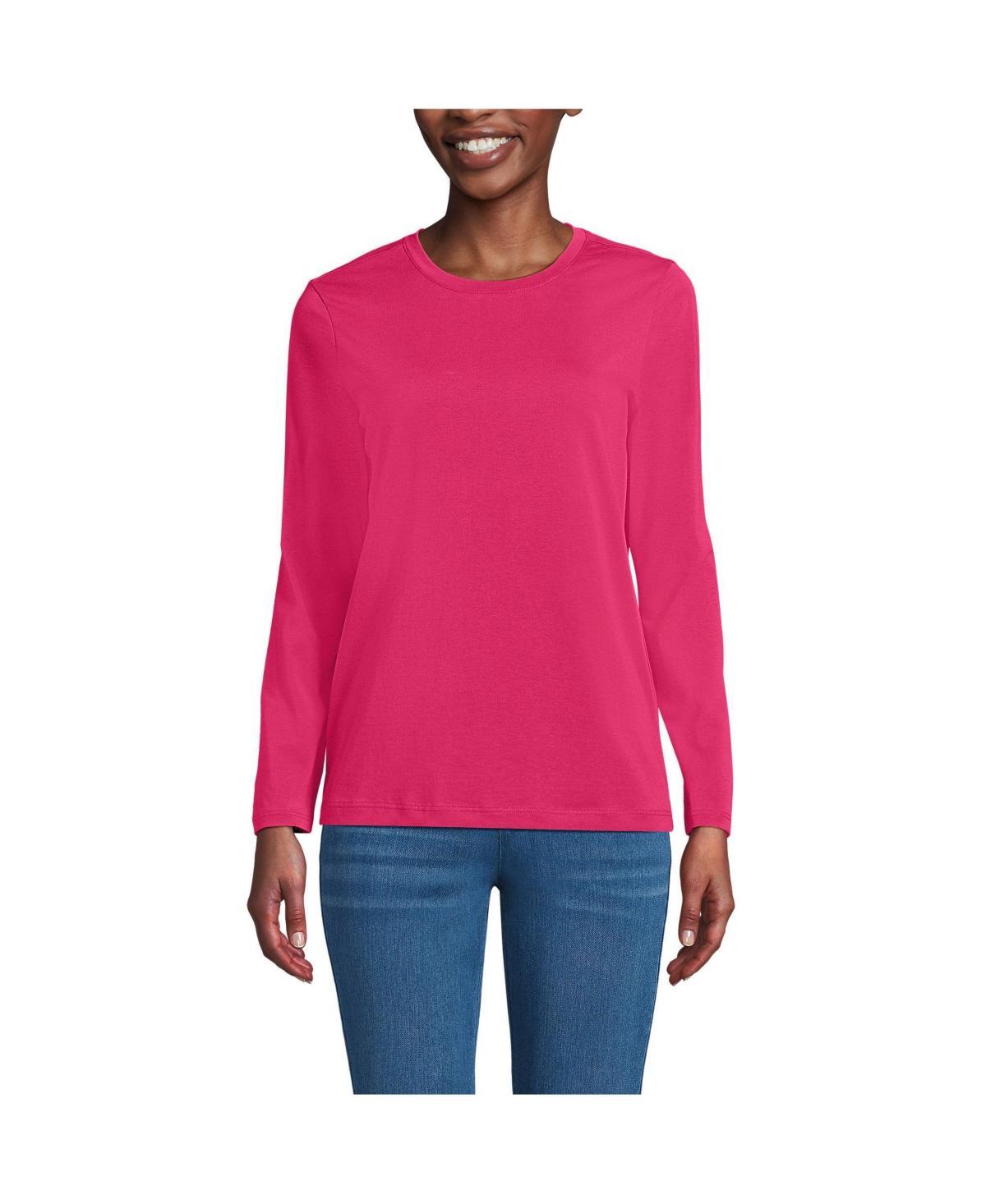 Petite Lands End Relaxed-Fit Supima Cotton Crewneck Tee, Womens Product Image