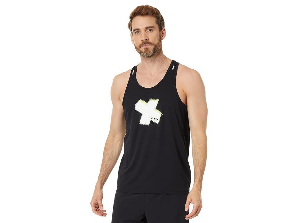 2XU Light Speed Singlet (Black White X/White Reflective) Men's Clothing Product Image