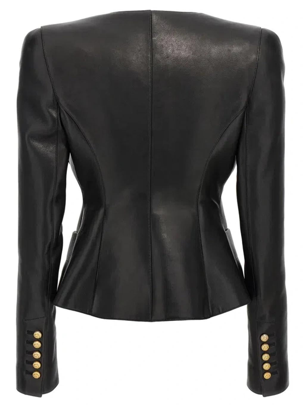 Leather Jacket In Black Product Image