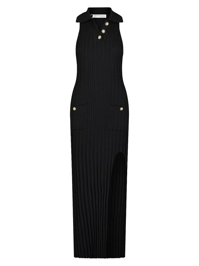 Womens Rib-Knit Sleeveless Midi Dress Product Image