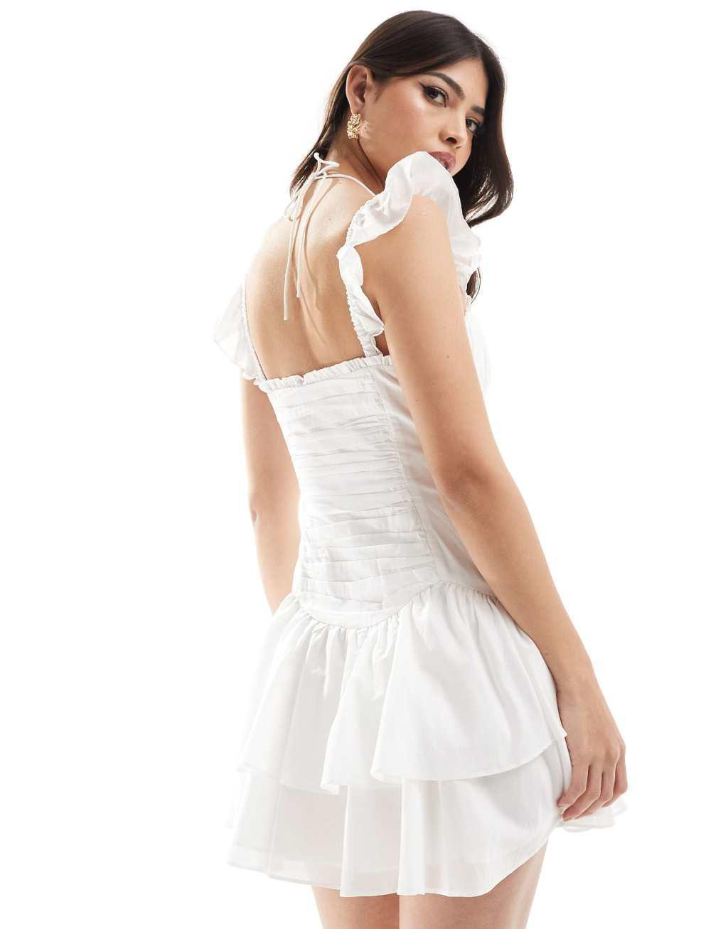 Ever New corset mini dress in white Product Image