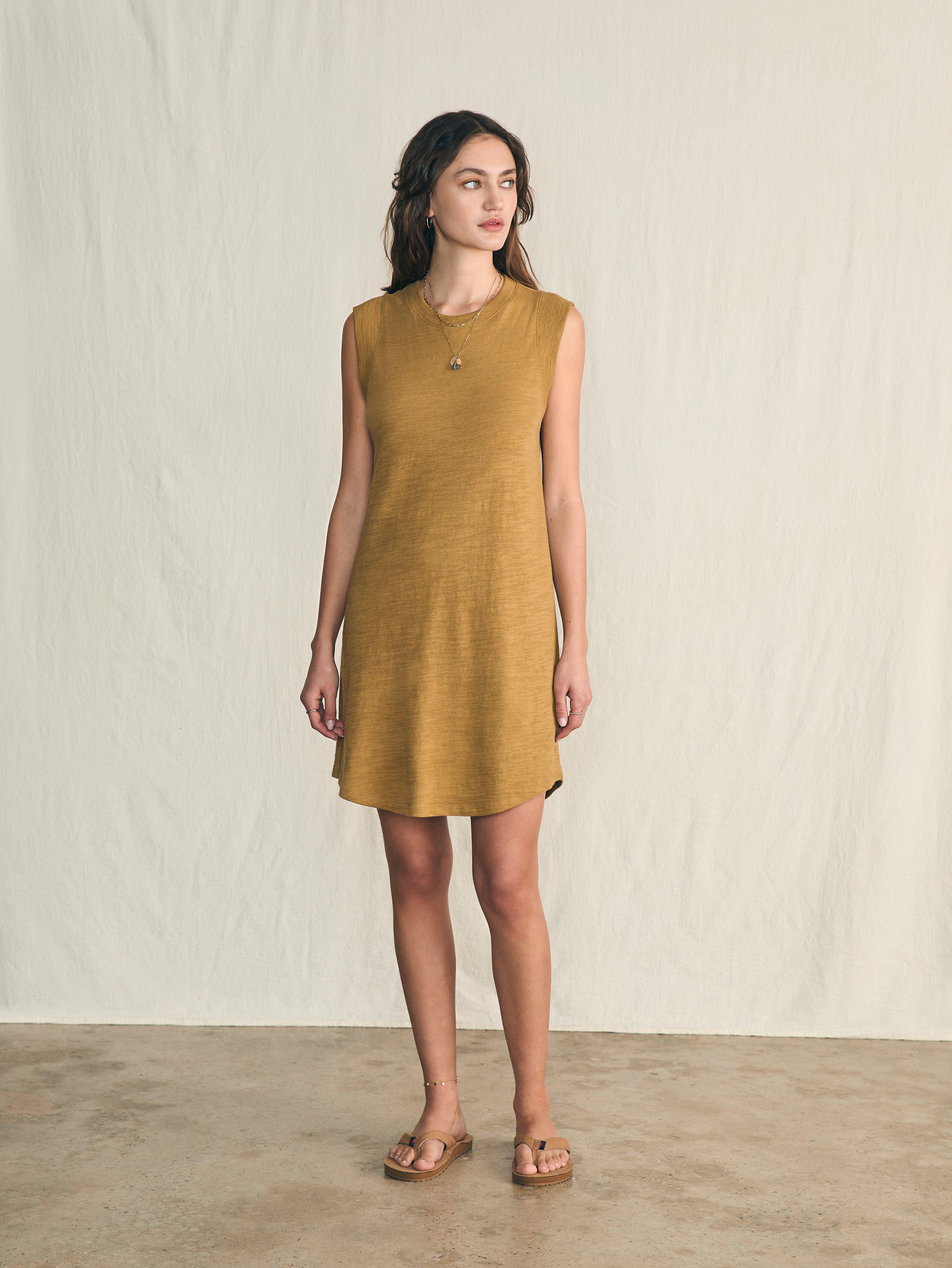 Sunwashed Slub Muscle Dress - Antique Bronze Female Product Image