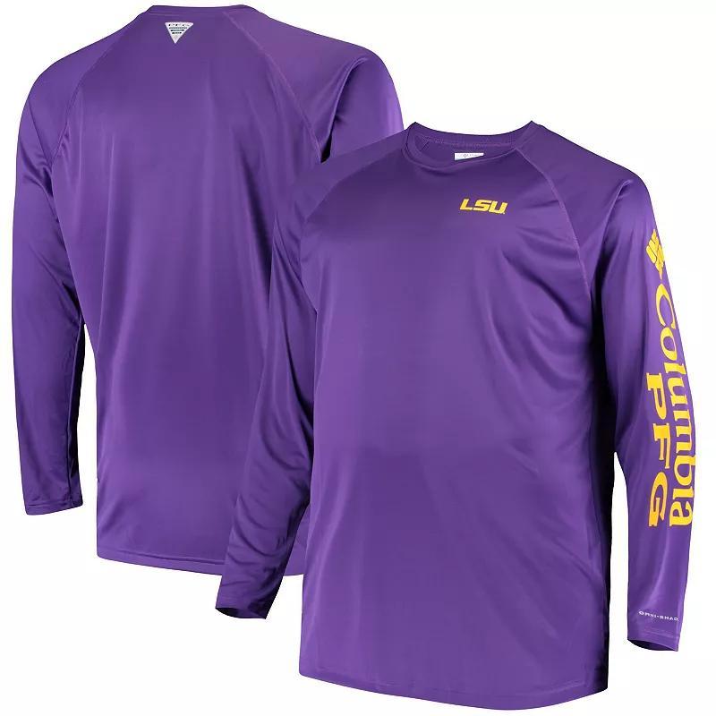 Mens Columbia LSU Tigers Big & Tall Terminal Tackle Long Sleeve Omni-Shade T-Shirt Product Image