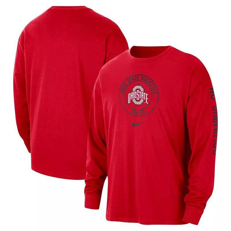 Mens Nike Scarlet Ohio State Buckeyes Heritage Max90 Long Sleeve T-Shirt Product Image