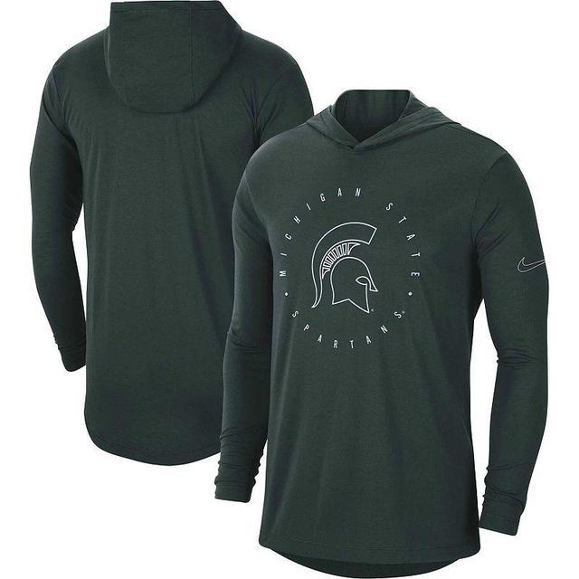 Mens Nike Michigan State Spartans Campus Tri-Blend Performance Long Sleeve Hooded T-Shirt Product Image