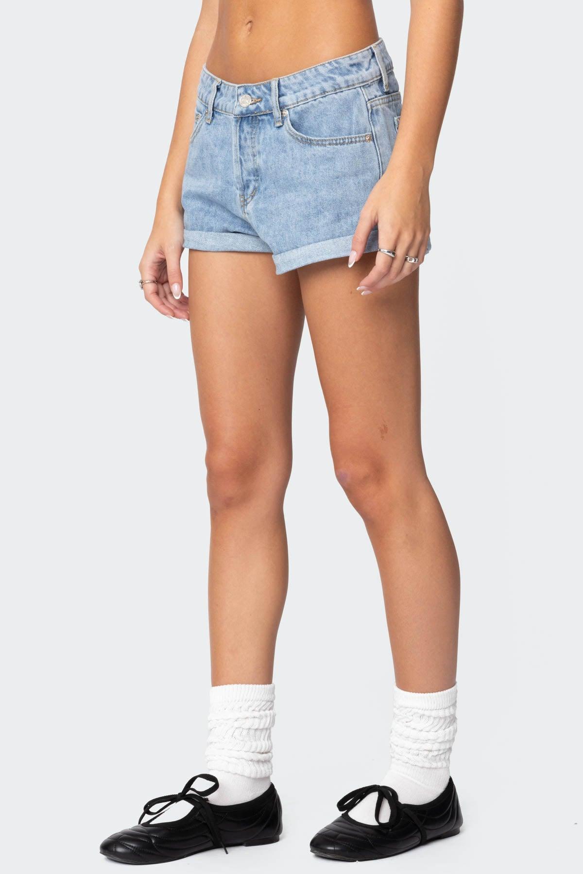 Rylin Low-Rise Denim Shorts Product Image