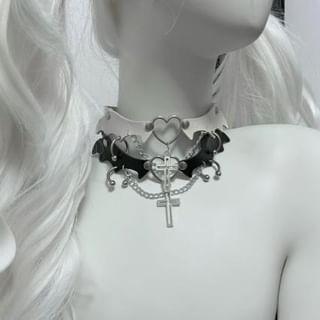 Cross Pendant Heart Buckle Choker Product Image