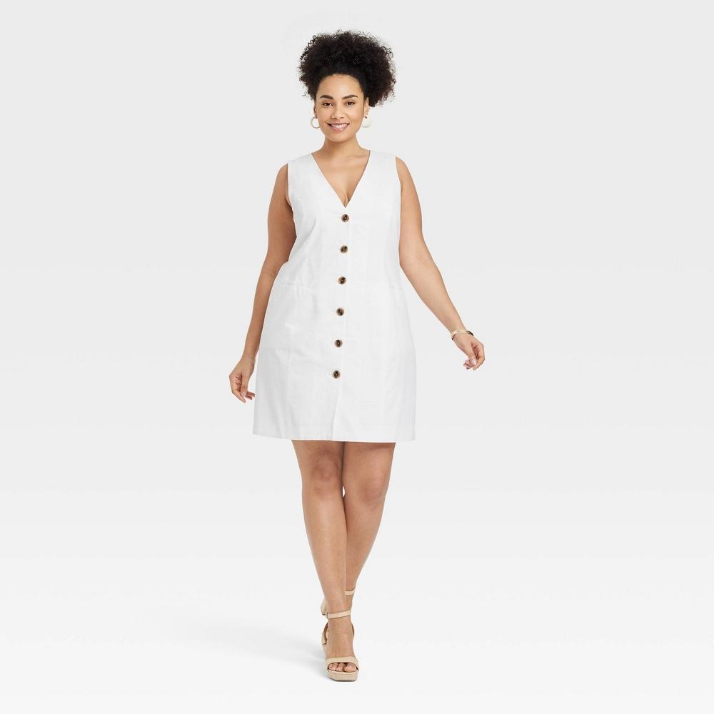 Womens Mini Vest Dress - A New Day White 4X Product Image