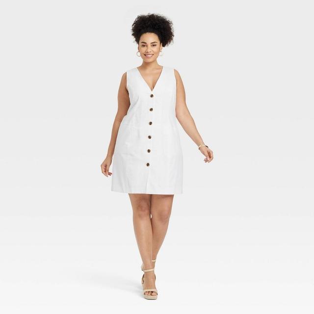 Womens Mini Vest Dress - A New Day White 1X Product Image