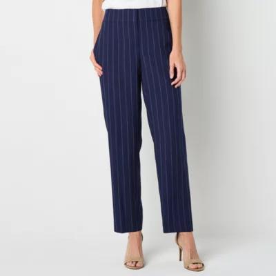 Black Label by Evan-Picone Pinstripe Womens Straight Fit Straight Suit Pants Product Image