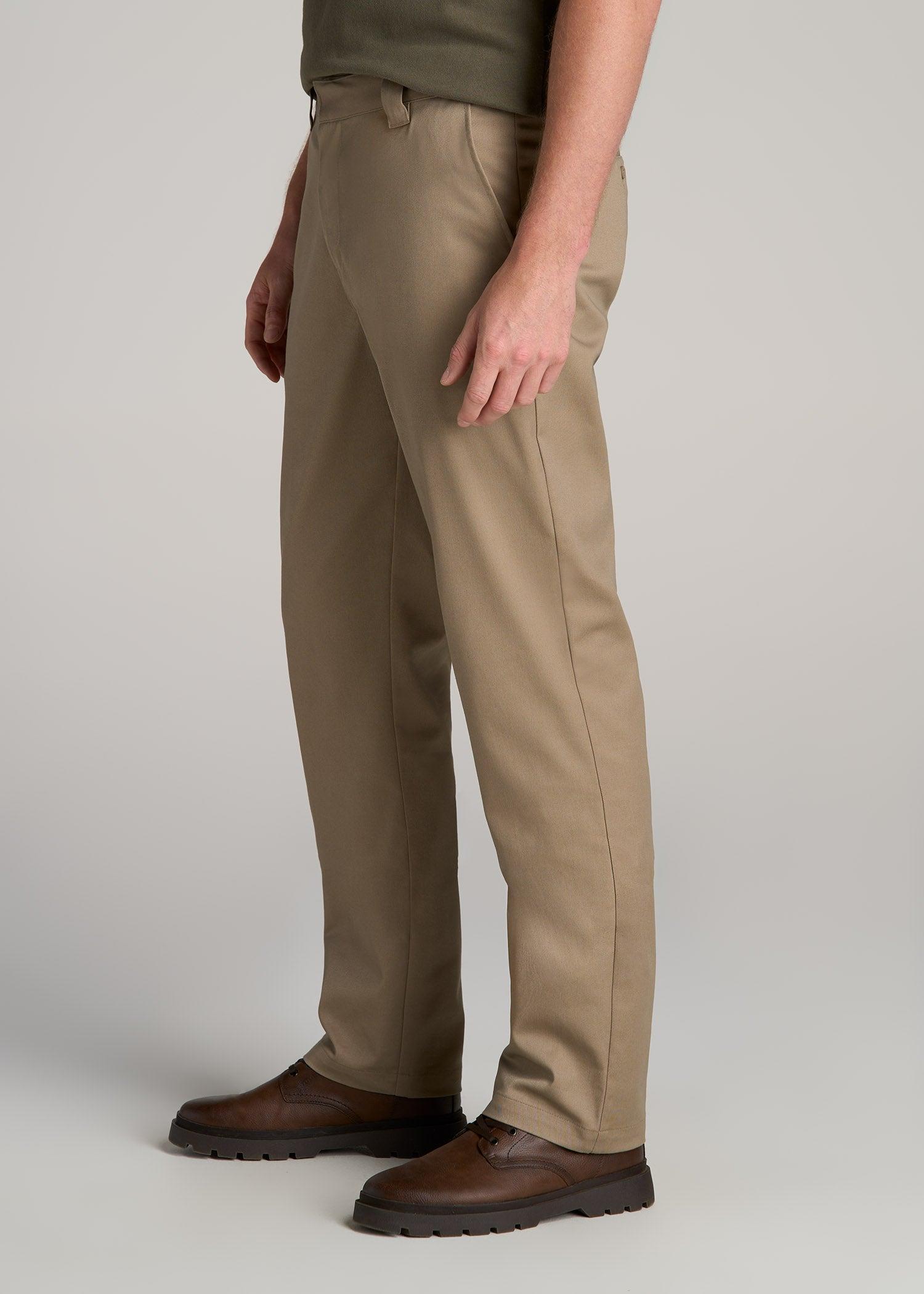 LJ&S Stretch Twill STRAIGHT-LEG Work Pants for Tall Men in Dusty Khaki Product Image