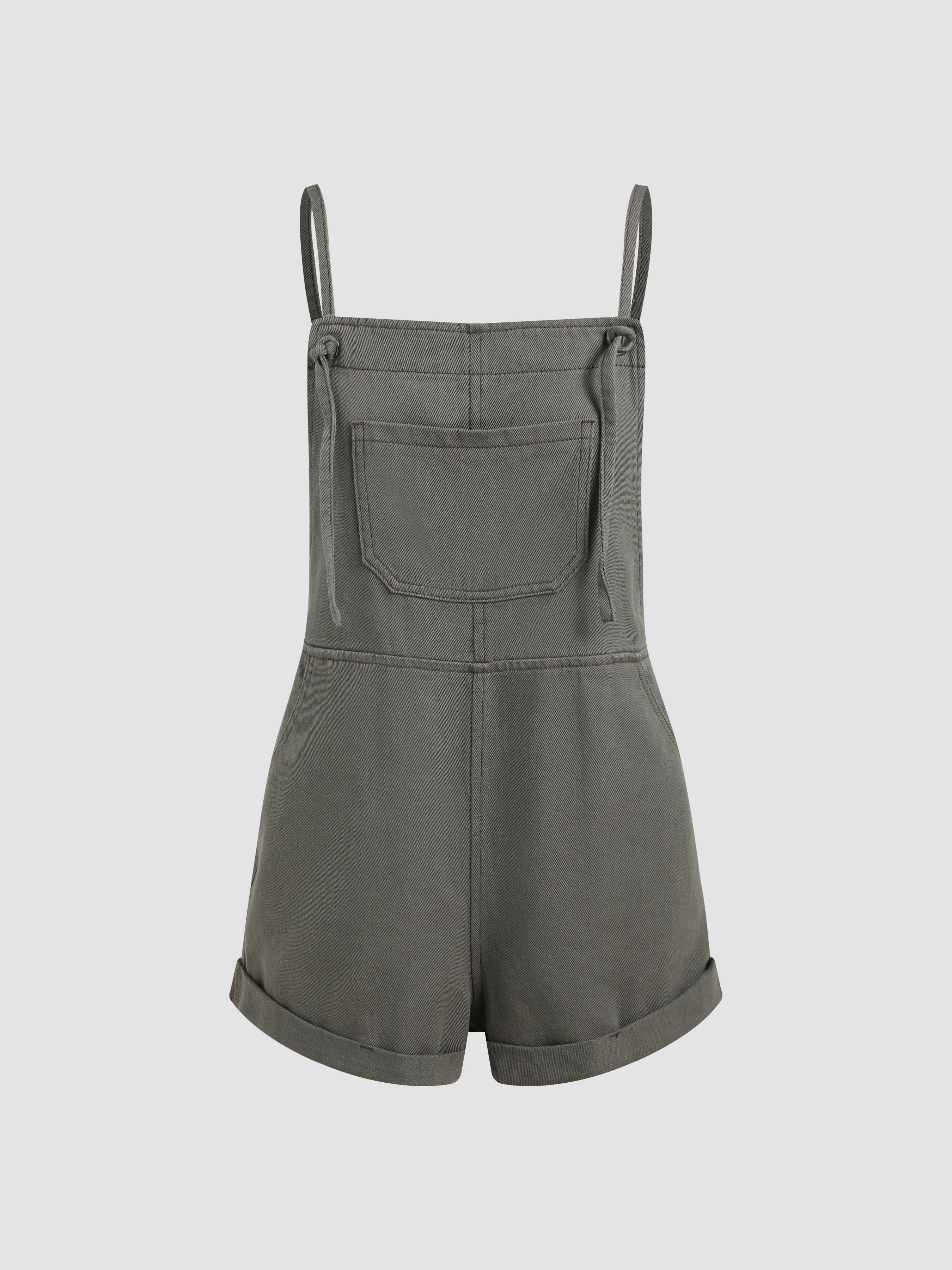 Denim Pocket Ultra Short Romper Product Image