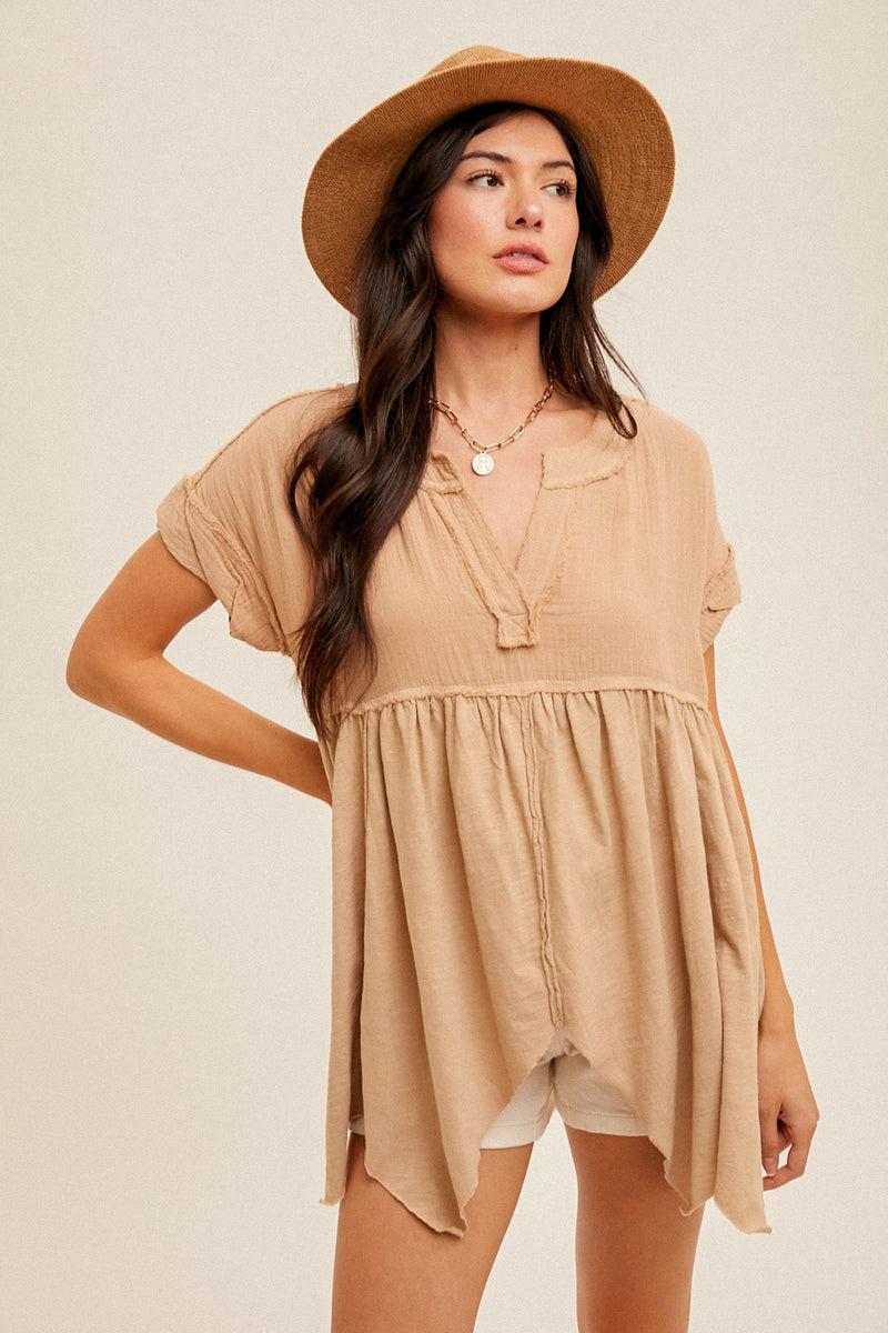 Taupe Babydoll Top product image