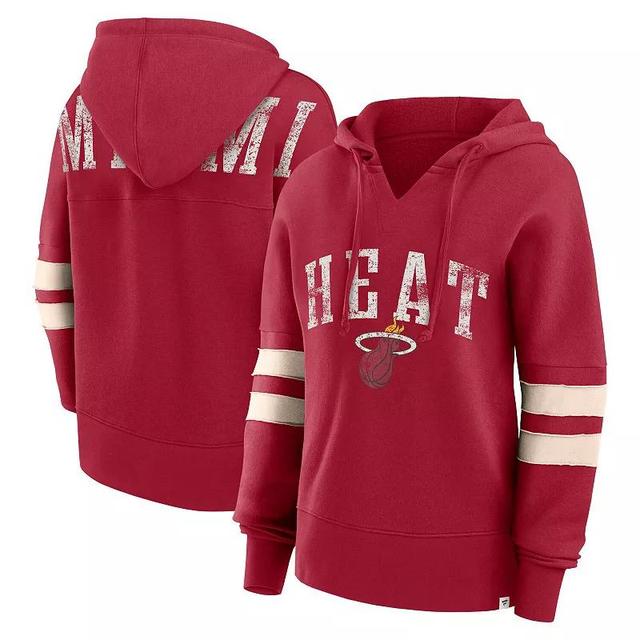 Womens Fanatics Branded Miami Heat Bold Move Dolman V-Neck Pullover Hoodie Product Image