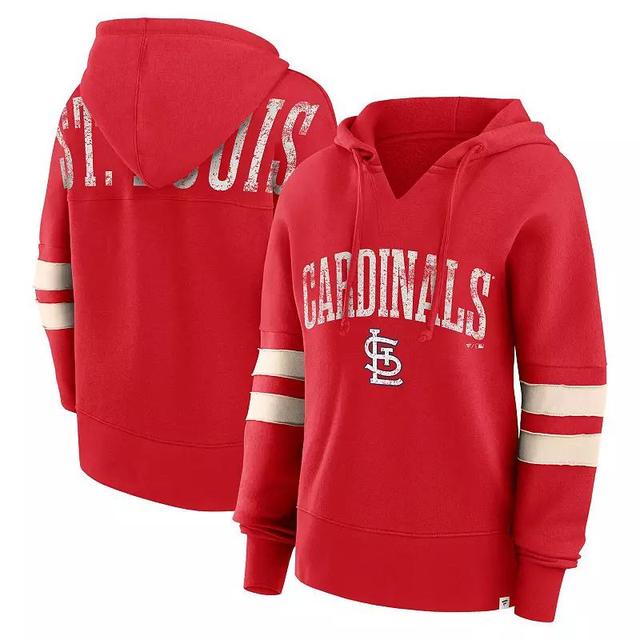 Womens Fanatics Branded St. Louis Cardinals Bold Move Notch Neck Pullover Hoodie Product Image