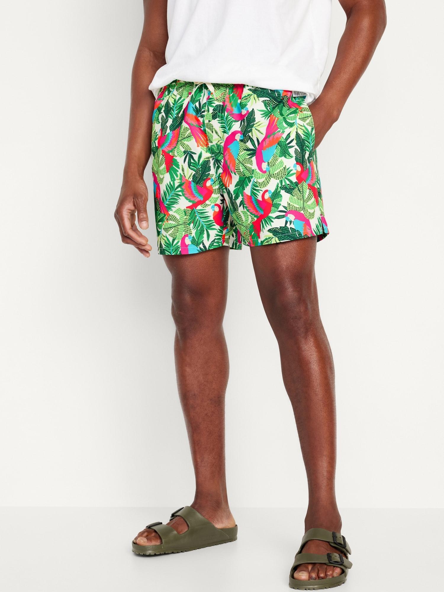 Printed Swim Trunks for Men -- 5-inch inseam Product Image