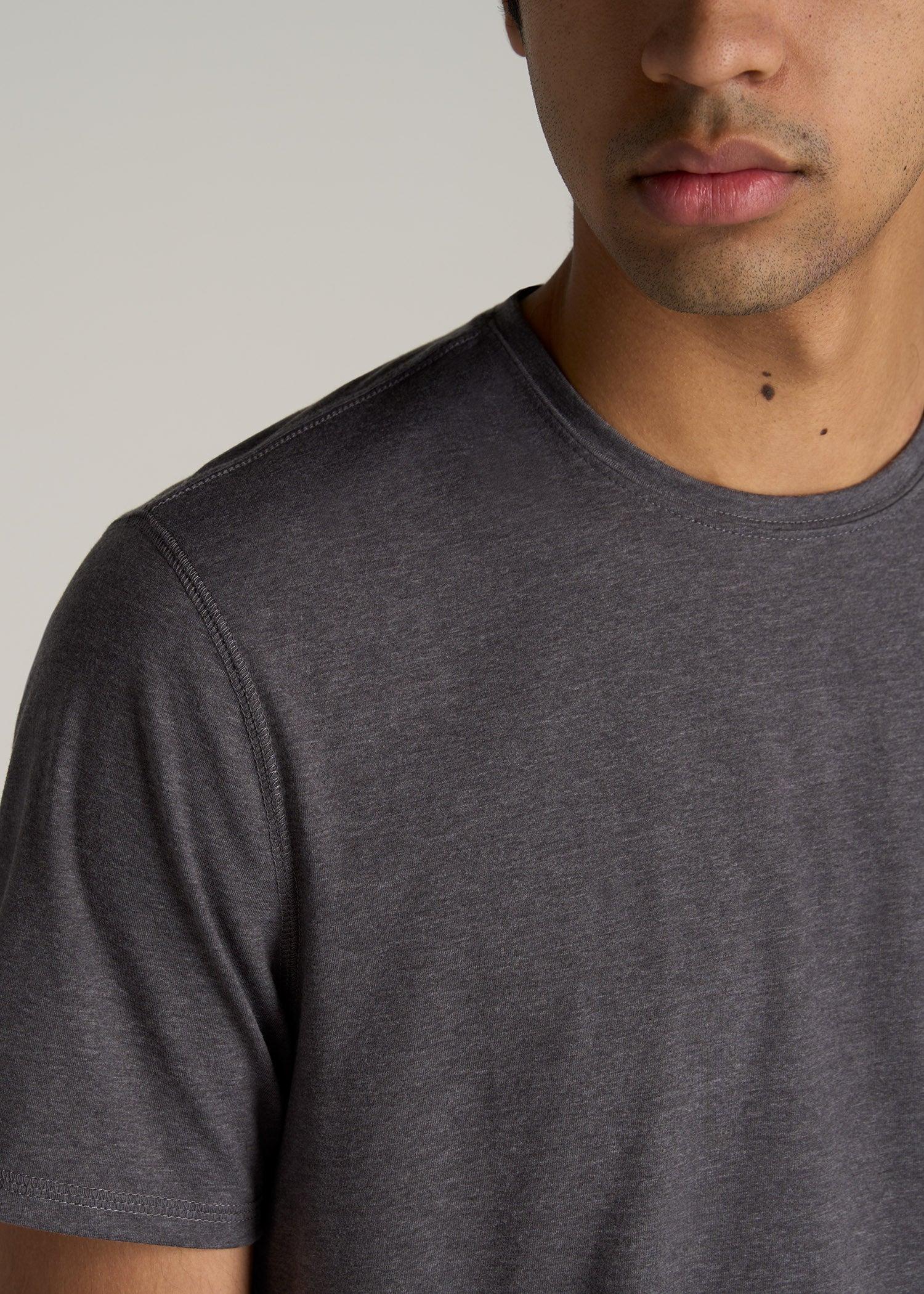 The Essential REGULAR-FIT Crew-Neck Men's Tall Tees in Charcoal Mix Male Product Image