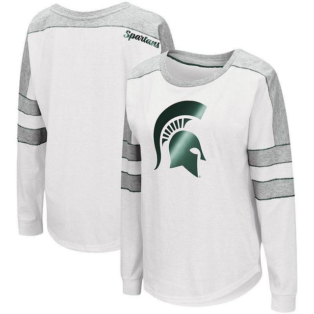 Womens Colosseum Michigan State Spartans Trey Dolman Long Sleeve T-Shirt Product Image