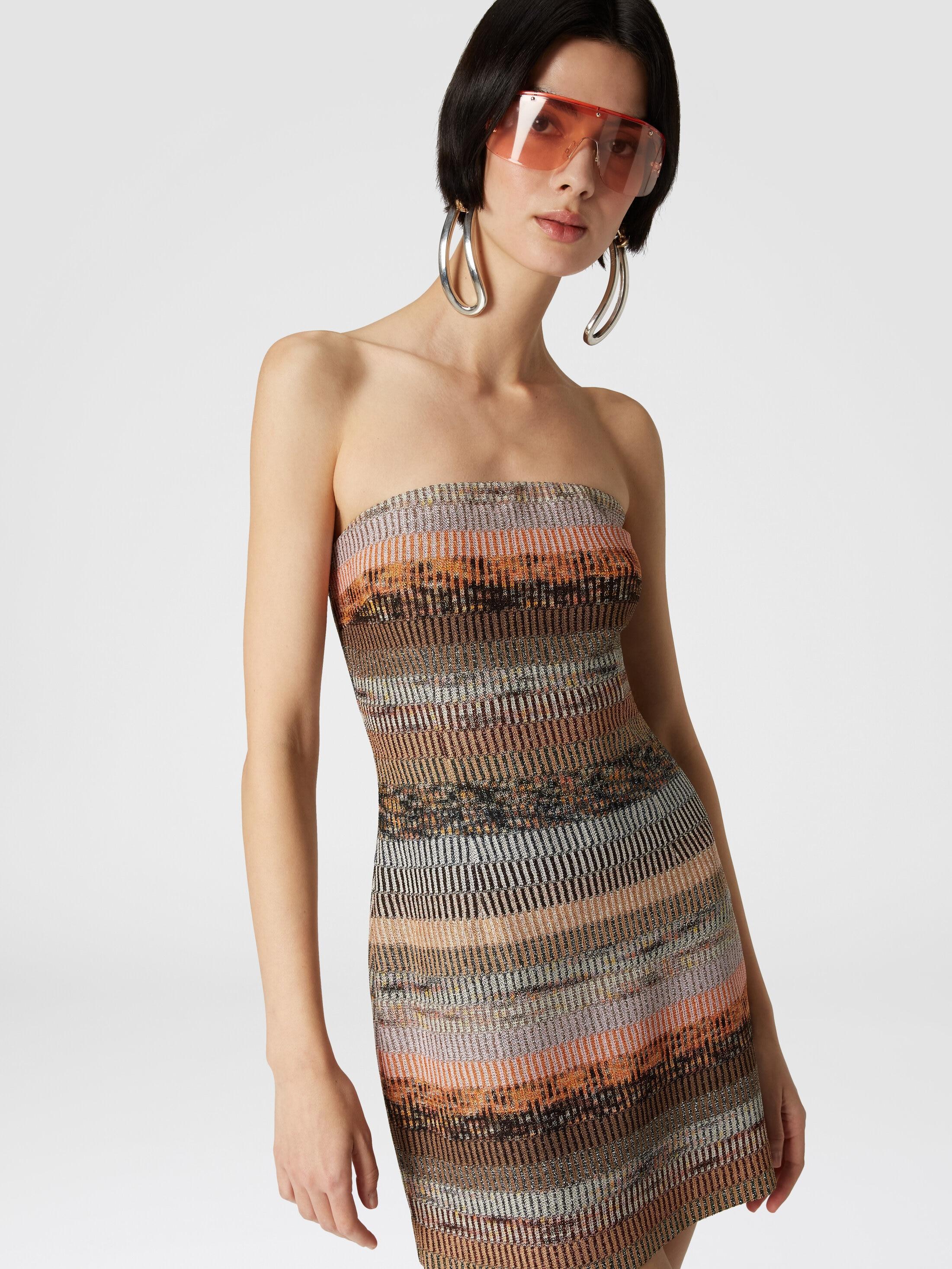 Lamé viscose bustier mini-dress Product Image