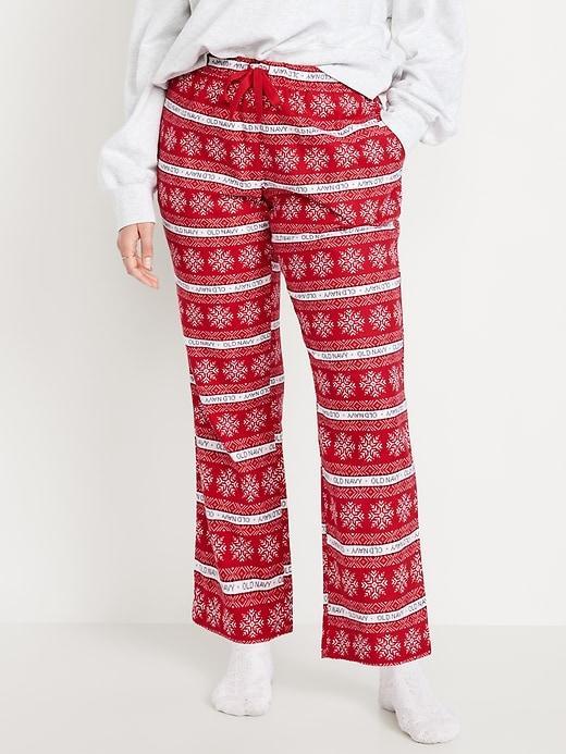 Mid-Rise Flannel Pajama Pants for Women Product Image