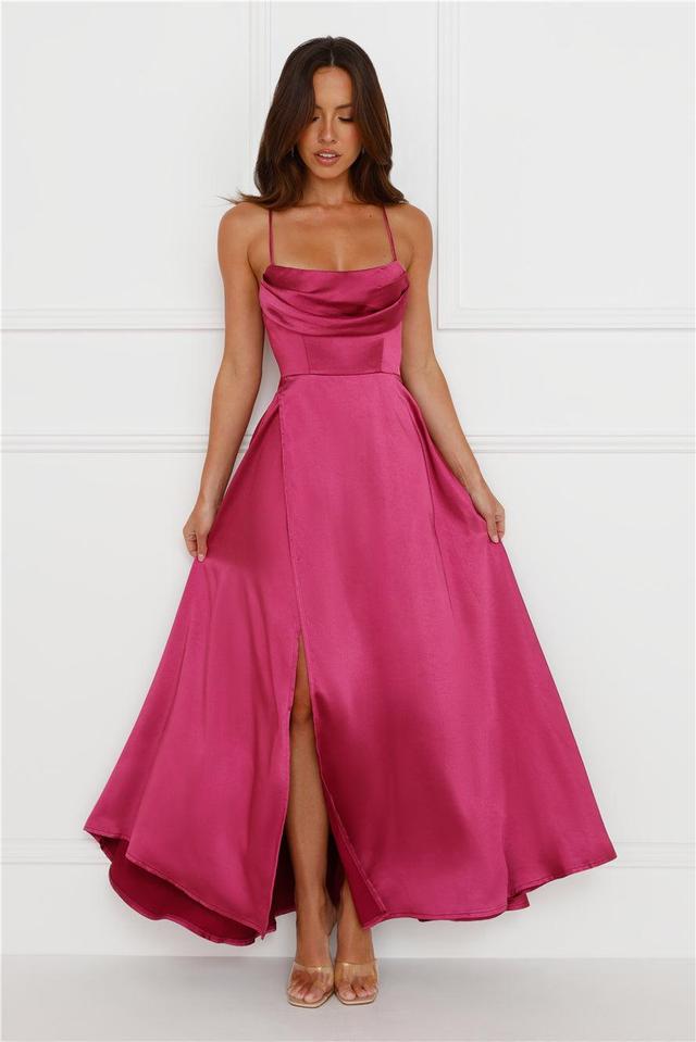 Matilda Satin Maxi Dress Purple Product Image