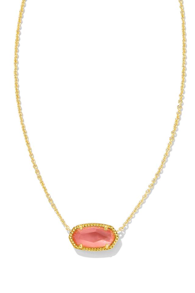 Elisa Pendant Necklace Gold Coral Pink Mother Of Pearl Product Image