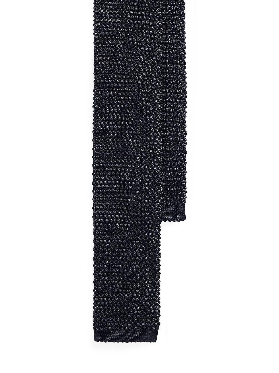 Mens Silk Knit Tie - Dark Navy Product Image