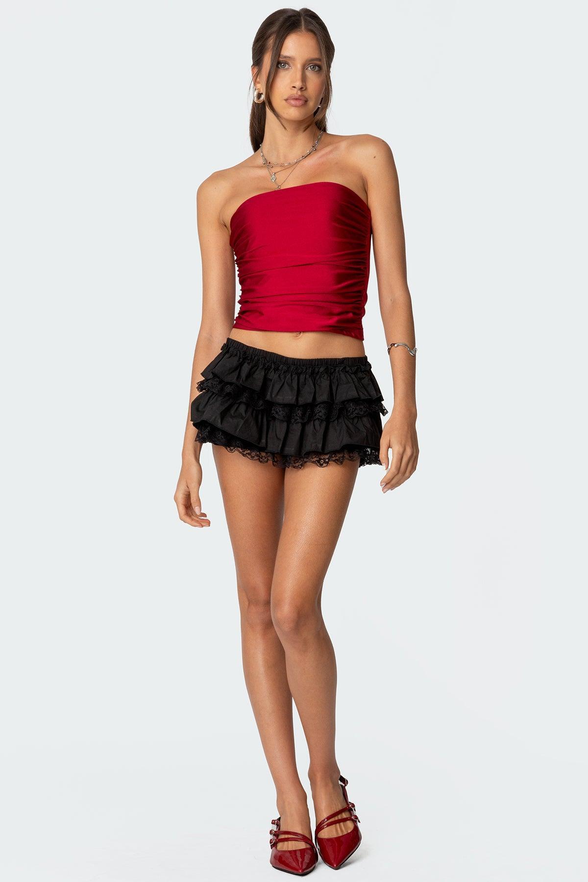 Maxeen Shiny Gathered Tube Top Product Image