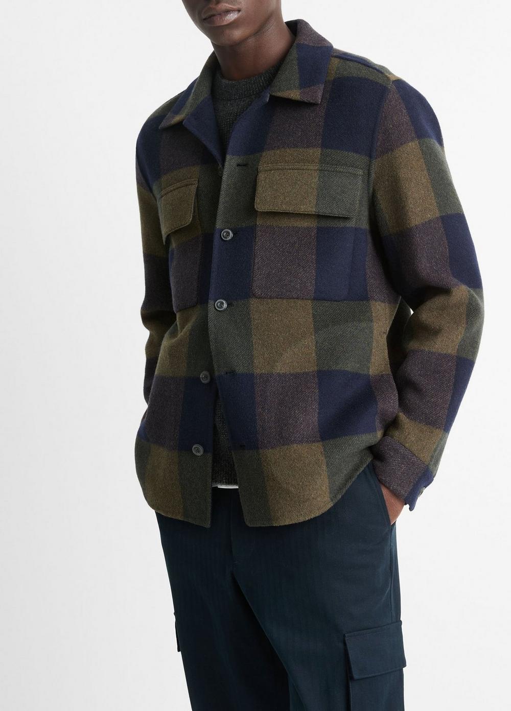 Plaid Splittable Shirt Jacket Product Image