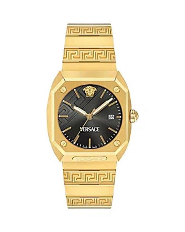 Men's Antares Ip Yellow Gold-plated Stainless Steel Bracelet Watch/44x41.5mm In Gold Black Product Image