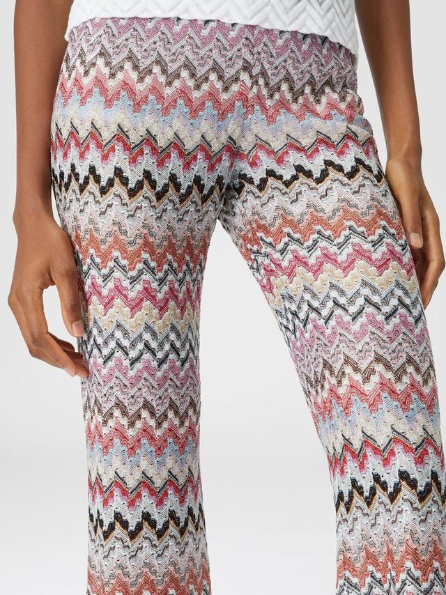 Flared trousers in zigzag lamé viscose blend Multicoloured | Missoni Product Image