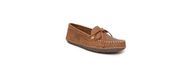 Mens Minnetonka Tie Tread Moccasin - Grey Product Image