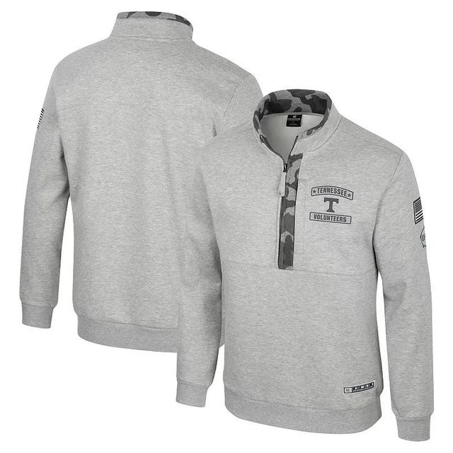 Mens Colosseum Heather Gray Tennessee Volunteers OORAH OHT Military Appreciation Fleece Quarter-Zip Jacket Product Image