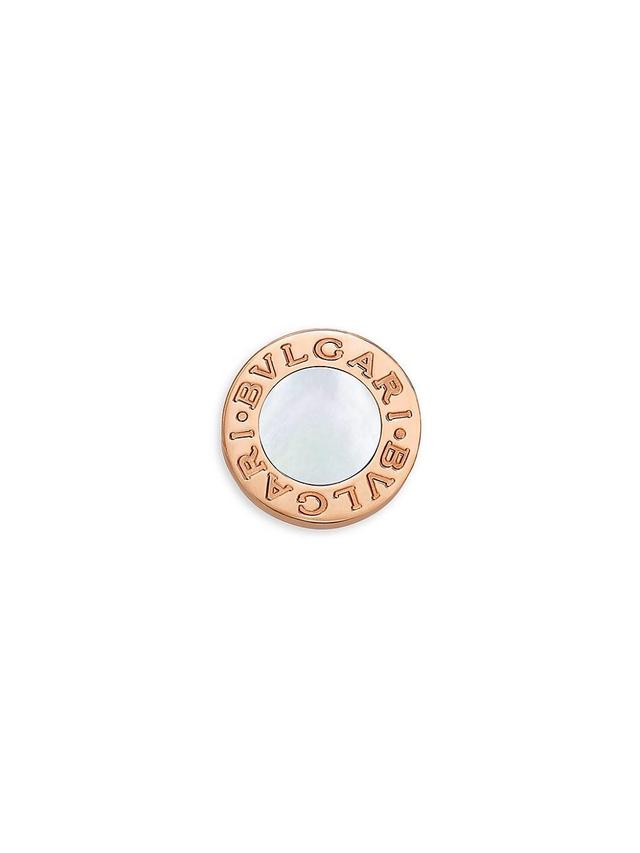 Womens Classic 18K Rose Gold & Mother-Of-Pearl Round Single Stud Earring Product Image