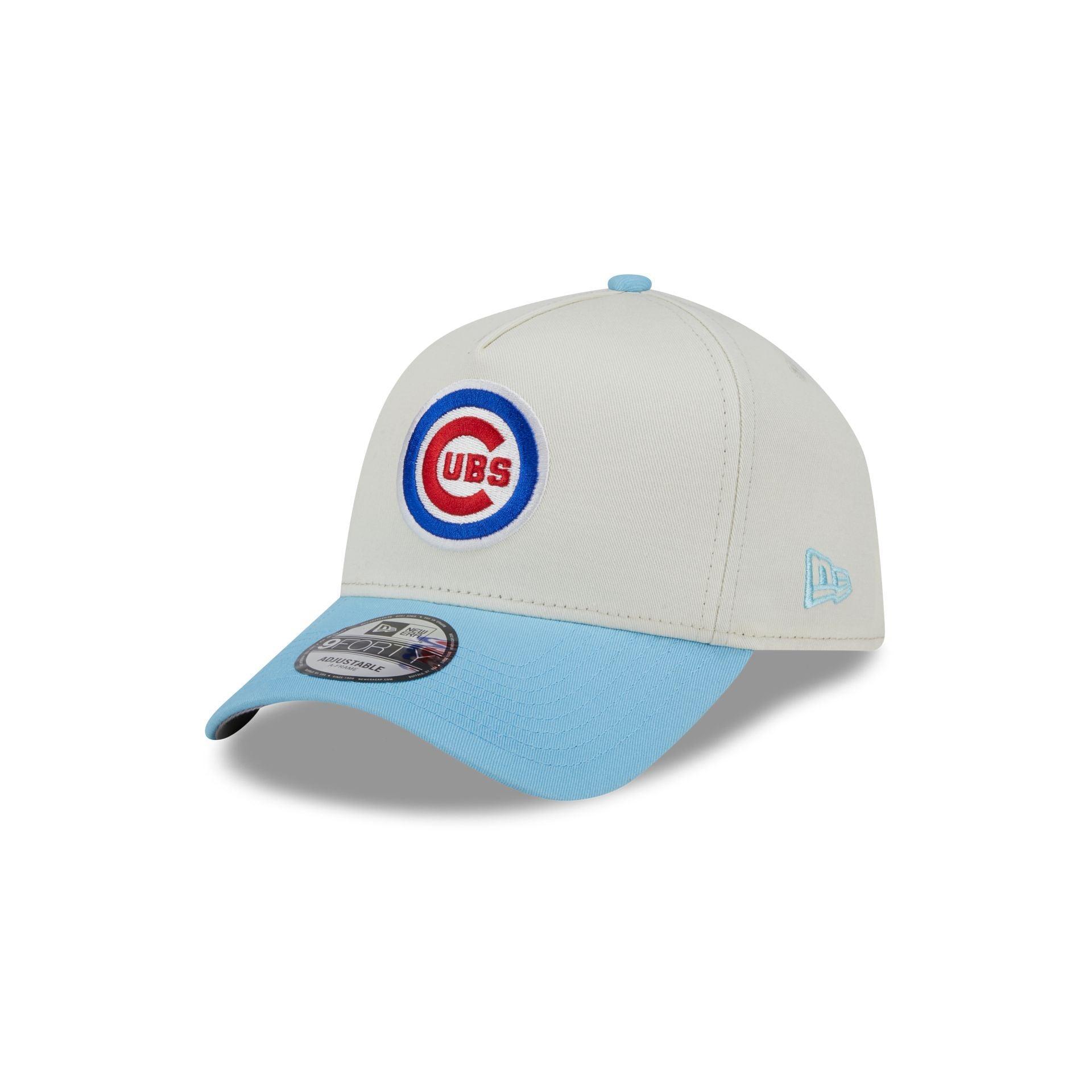 Chicago Cubs Chrome White 9FORTY A-Frame Snapback Hat Male Product Image