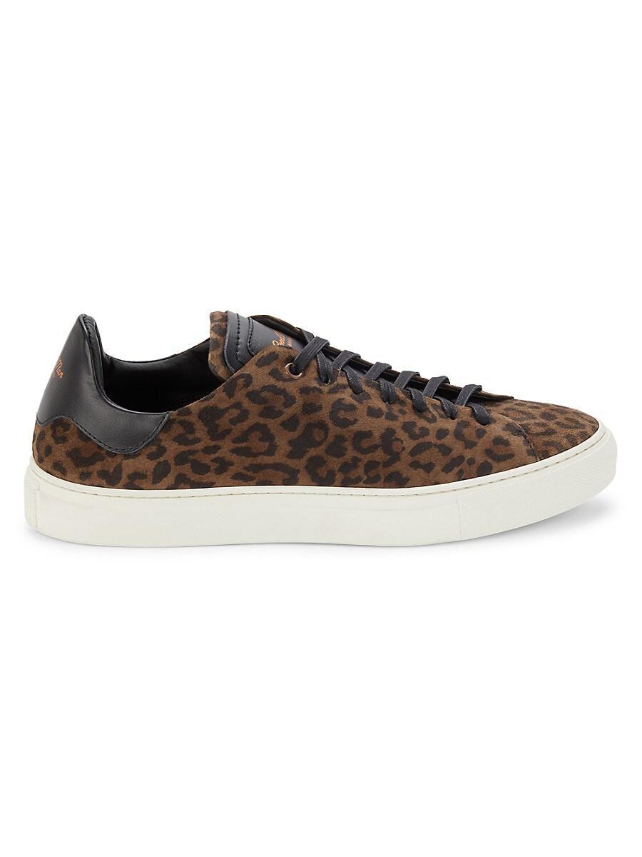 Good Man Brand Mens Leopard Print Suede Sneakers - Dark Leopard Product Image