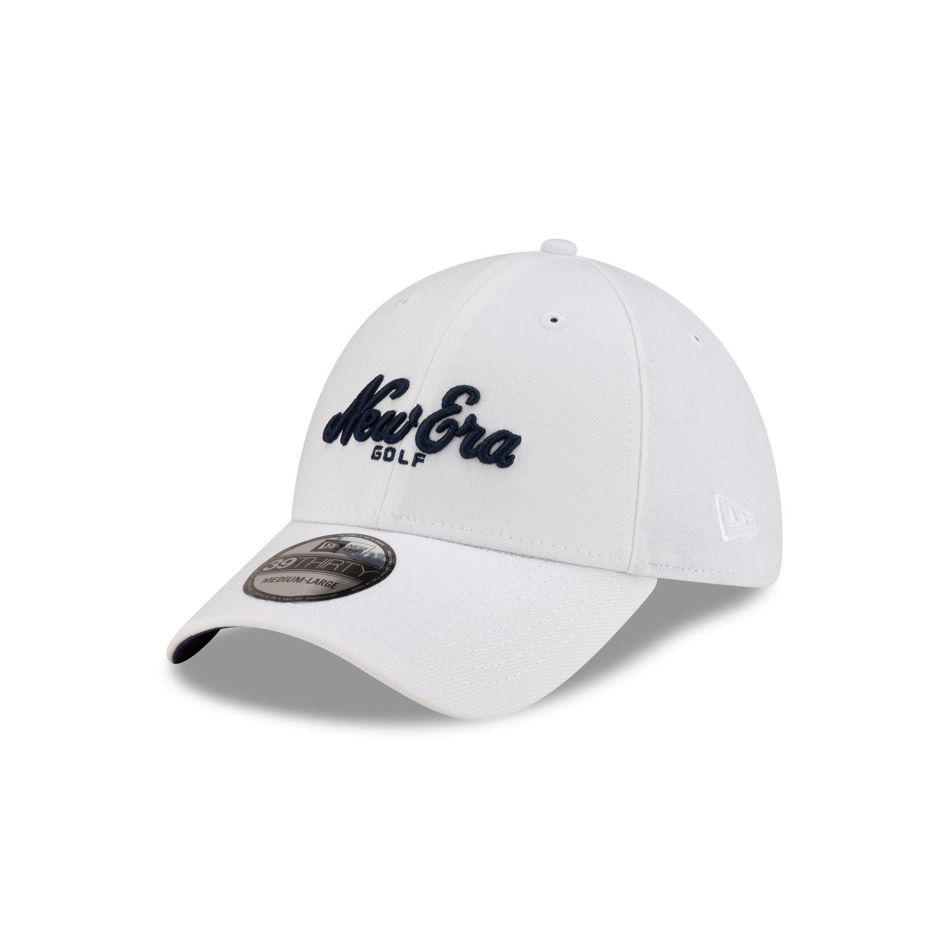 New Era Golf Script White 39THIRTY Stretch Fit Hat Male Product Image