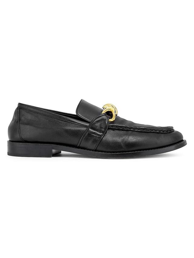 Mens Astaire Knot-Embellished Leather Loafers Product Image