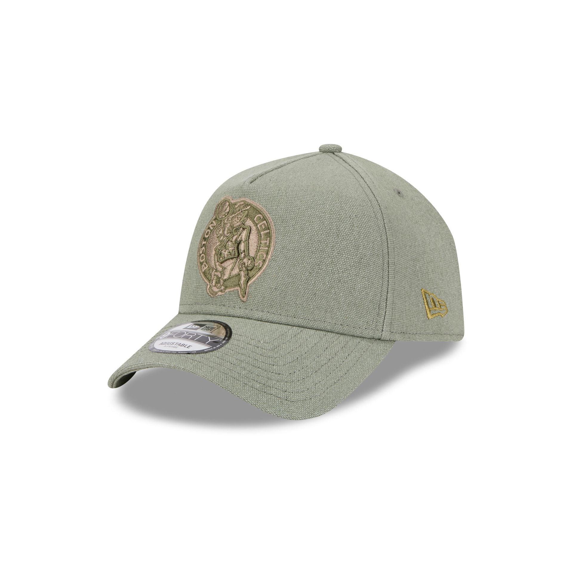 Boston Celtics Logo Essentials Olive 9FORTY A-Frame Snapback Hat Male Product Image