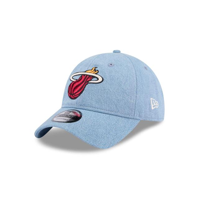 Miami Heat Washed Denim 9TWENTY Adjustable Hat Male Product Image