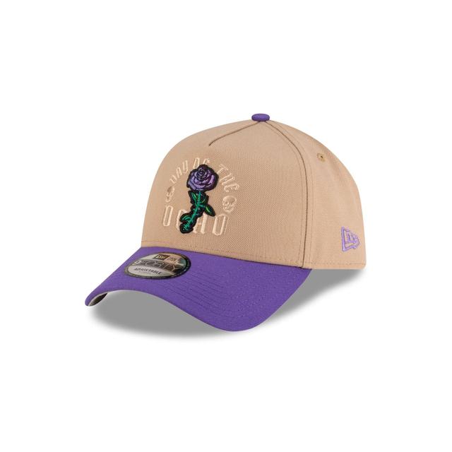 New Era Cap Day of the Dead Purple Rose 9FORTY A-Frame Snapback Hat Male Product Image