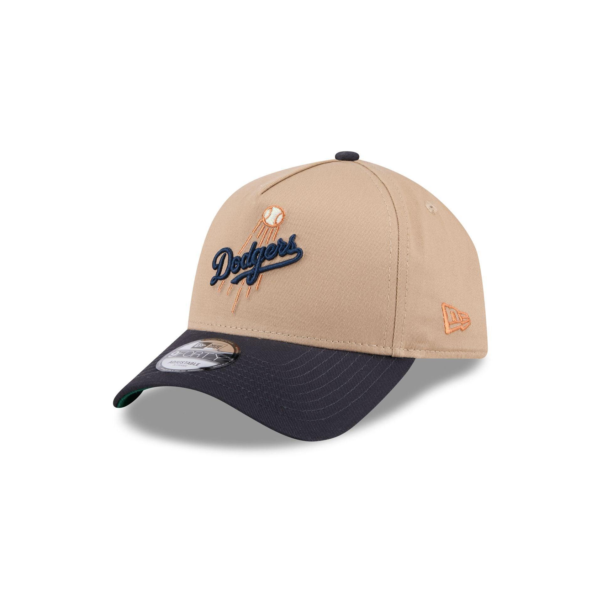 Los Angeles Dodgers Beige Khaki 9FORTY A-Frame Snapback Hat Male Product Image